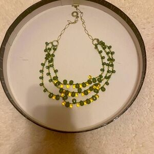 Green beaded statement necklace
